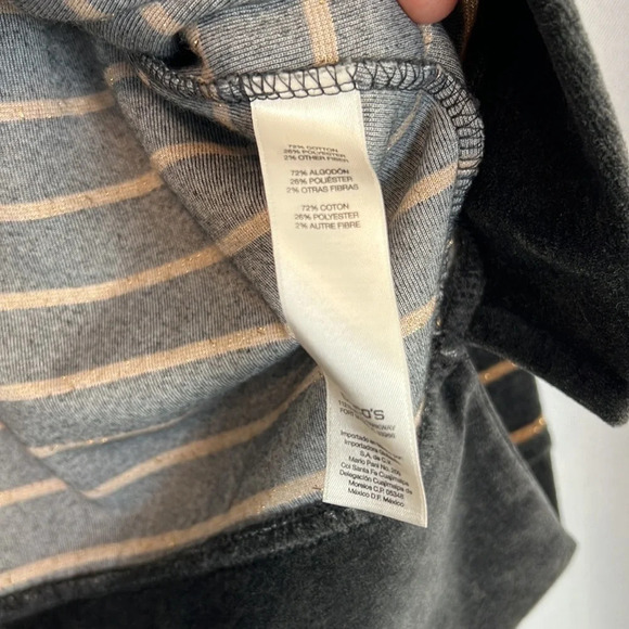 ZENERGY Chico’s Velour Lurex Stripe Cowl Neck Top NWT Chico’s Size 2 - Picture 6 of 8